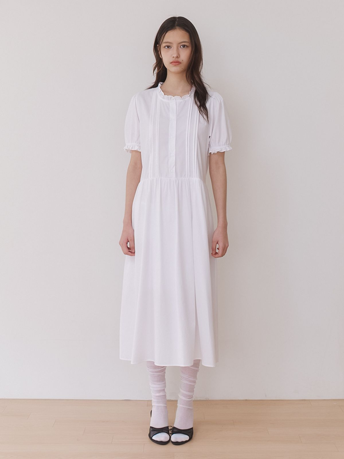 카인더베이비(KINDABABY) soft puff long dress - off white