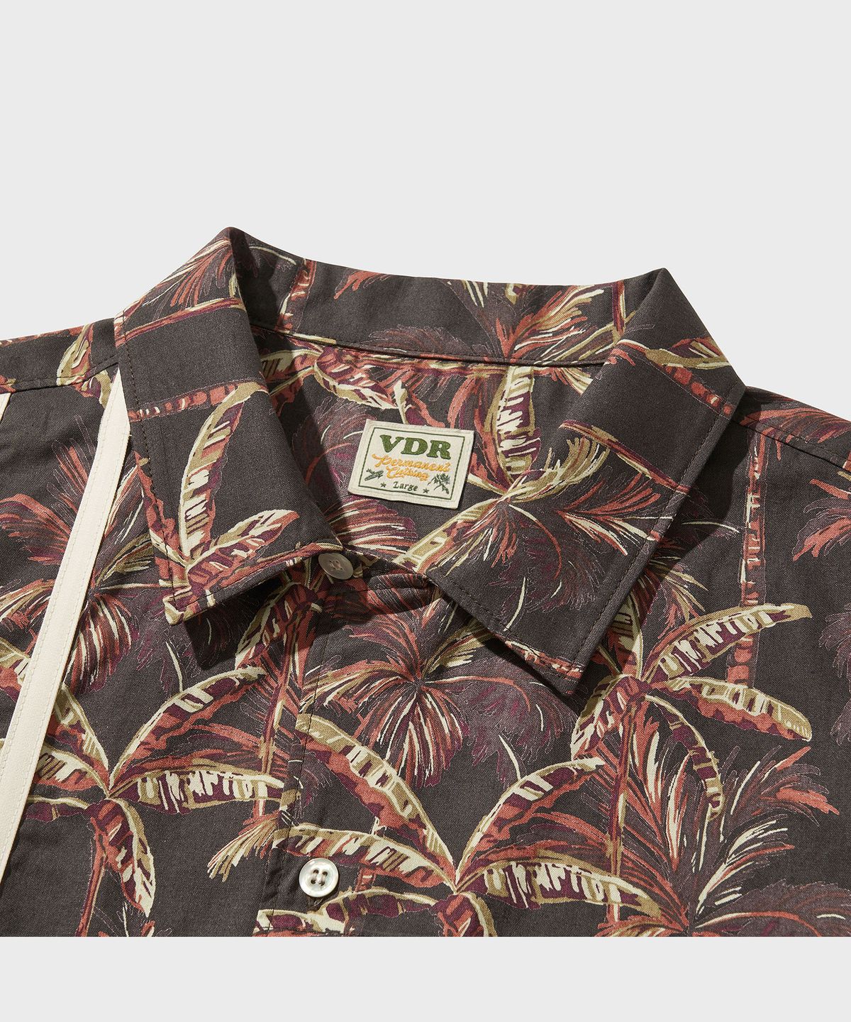 비디알(VDR) STRIPE HAWAIIAN SHIRT [Black Coffee]