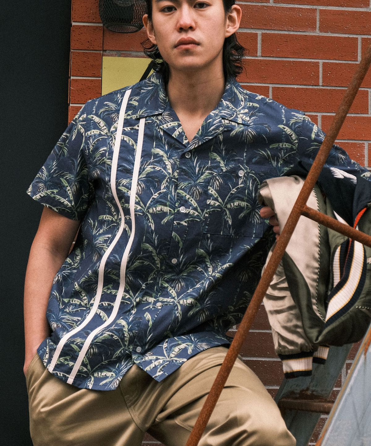 비디알(VDR) STRIPE HAWAIIAN SHIRT [Blue]