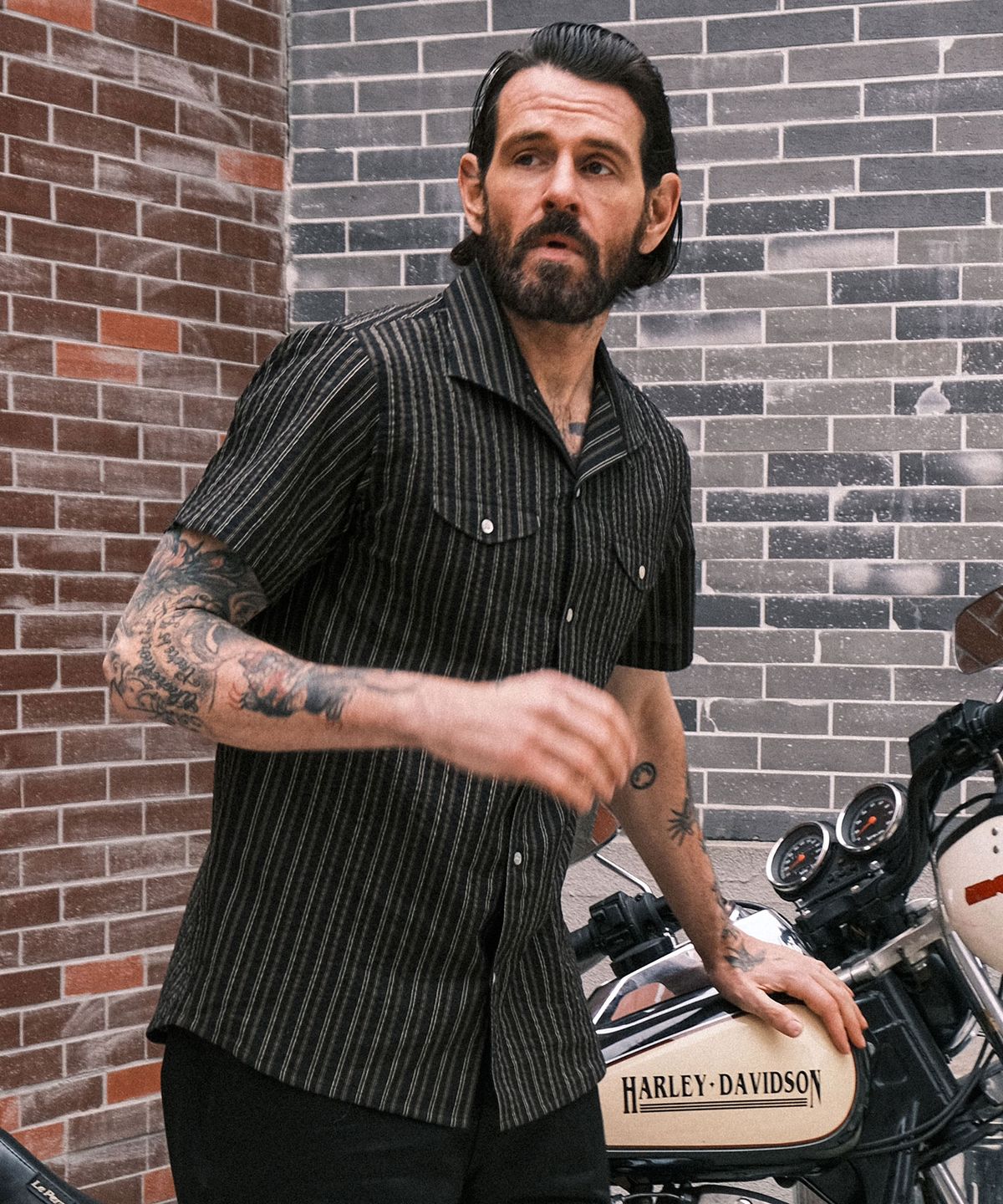 비디알(VDR) 1950 STRIPE SHIRT [Black]