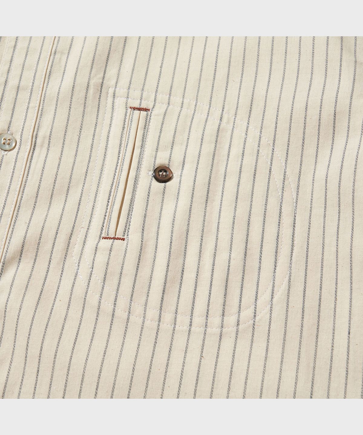 비디알(VDR) OLD LOOM D-POCKET SHIRT [Ivory]
