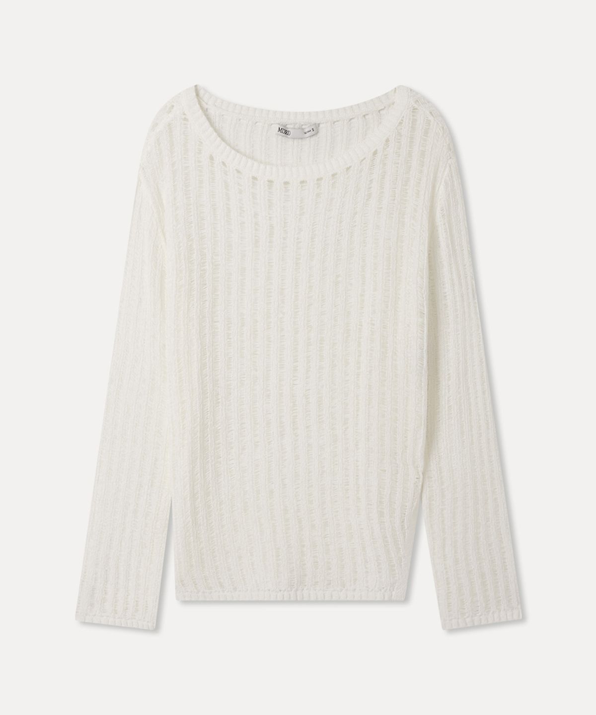 미쏘(MIXXO) 크로셰 시스루 긴팔 니트_MIWKAG513T
