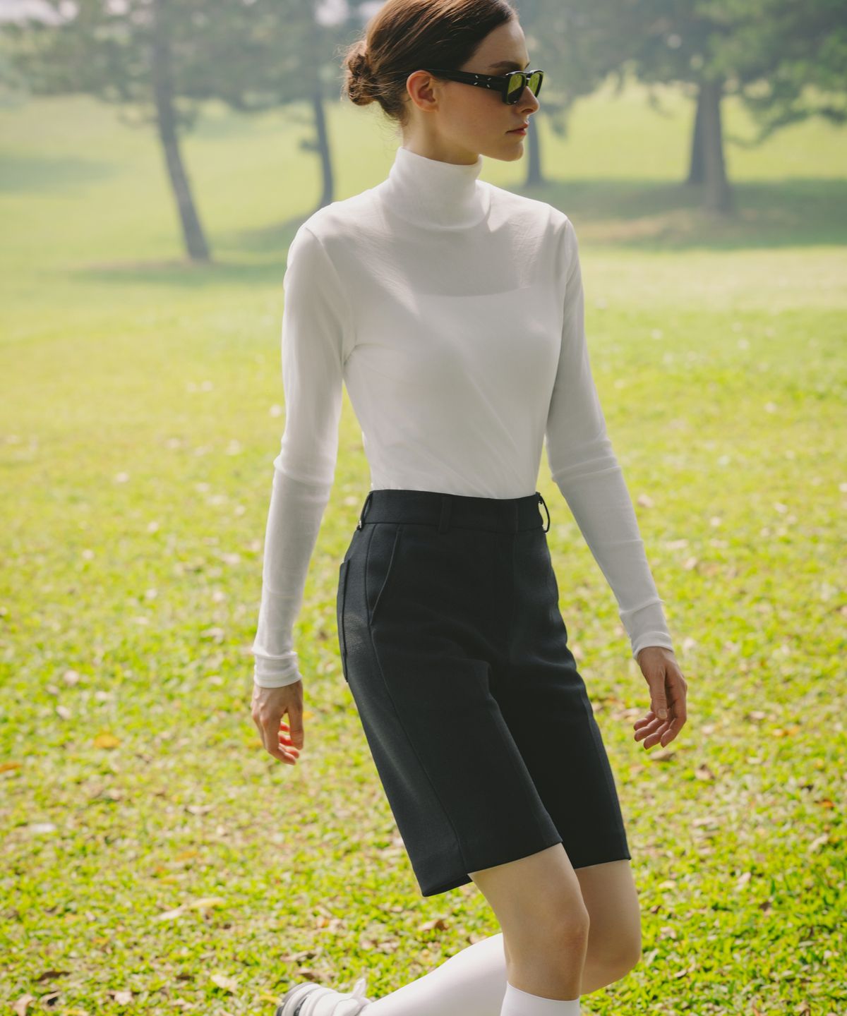 오베르 골프(OBER GOLF) 메쉬 하이넥 베이스레이어 (베이지)