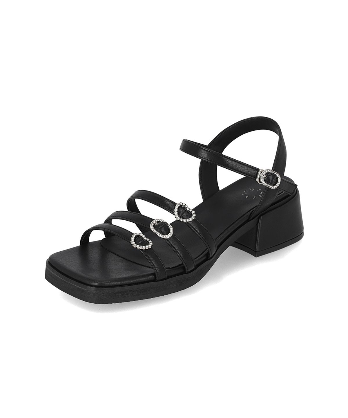엘칸토(ELCANTO) 인텐스 여성 멀티 스트랩 미드힐 샌들 4cm LCWW49I626