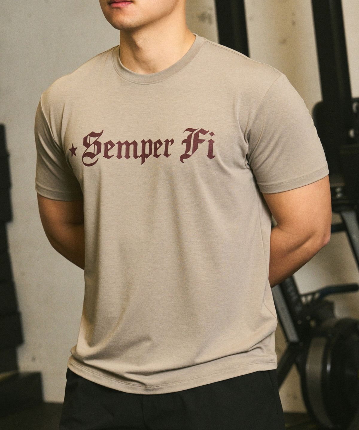 카키그라도(KHAKI GRADO) K.A.G Semper Fi 머슬드 레귤러핏 반팔 티셔츠 (데저트카키)