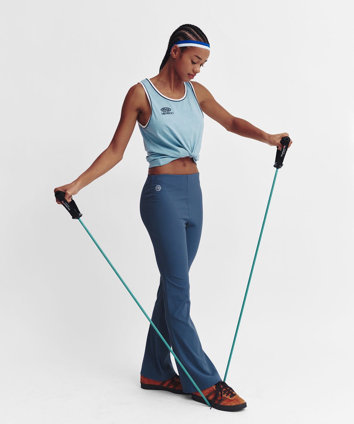 미나수(MENASOO) Move Fit Bootcut Ribbed Pants