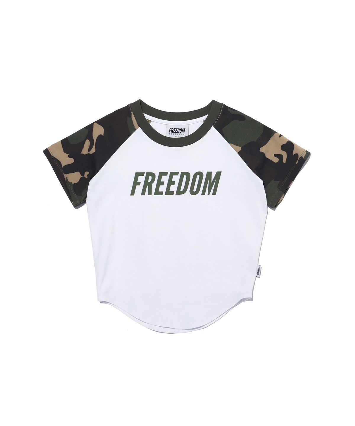 프리덤(FREEDOM) 우먼스 로고 래글런 티셔츠 (화이트카모)