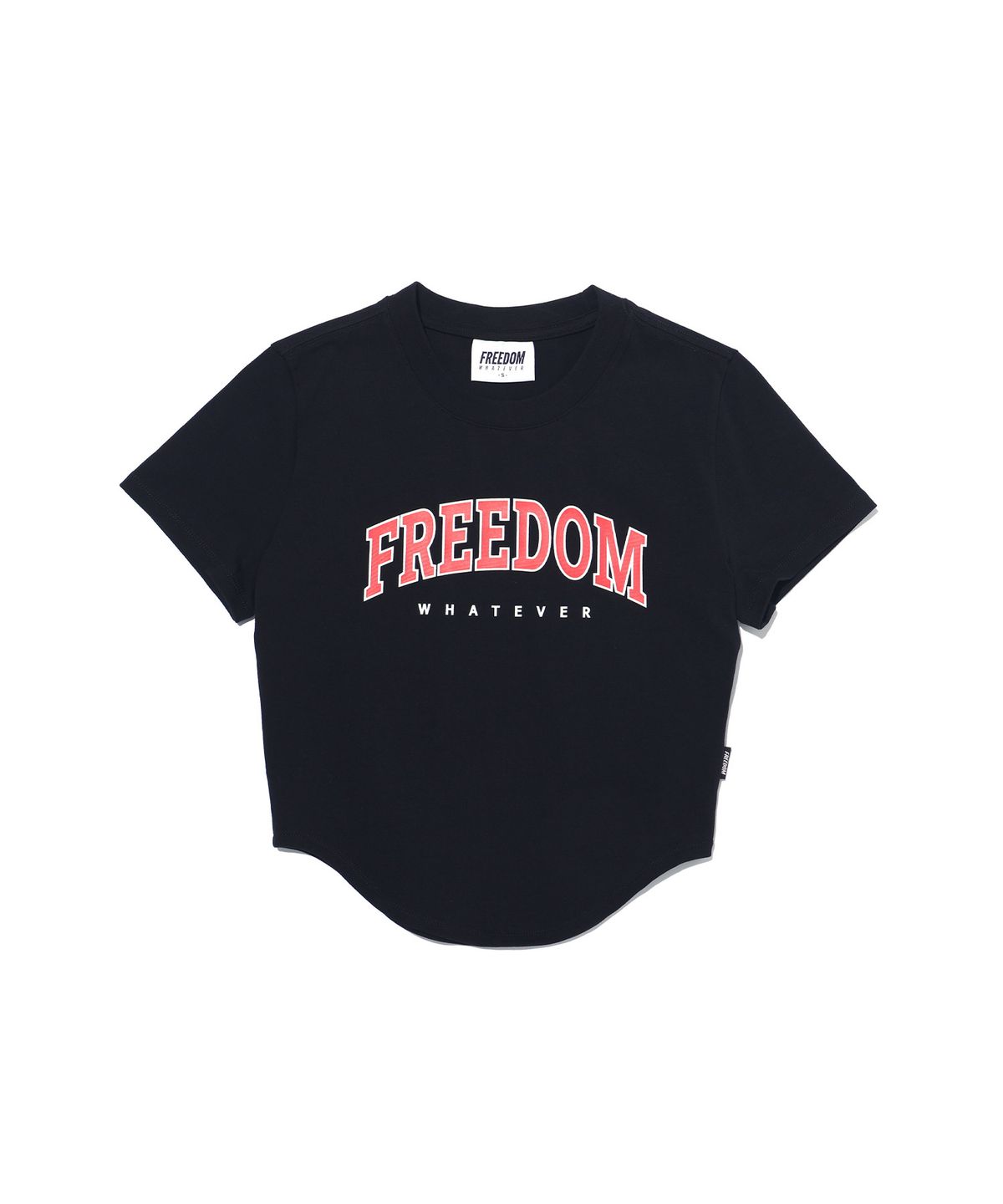 프리덤(FREEDOM) 프리덤 아치로고 크롭 티셔츠 (블랙)