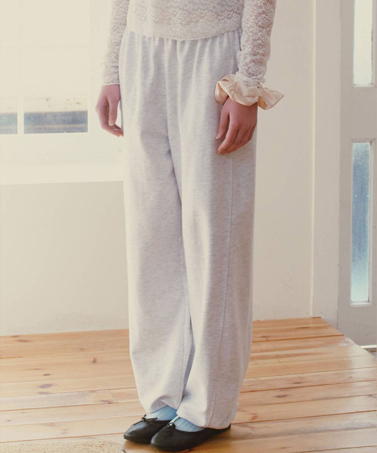 스러움(SEUREOUM) Lou straight pants_Melange Grey