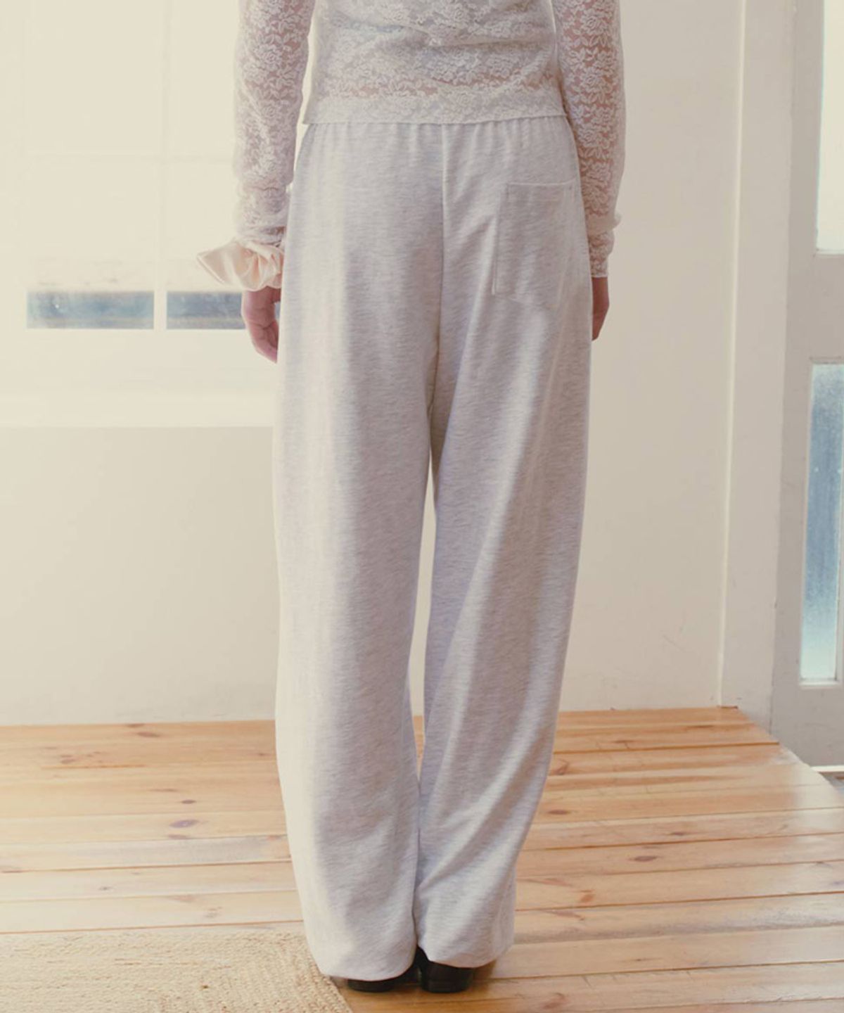 스러움(SEUREOUM) Lou straight pants_Melange Grey