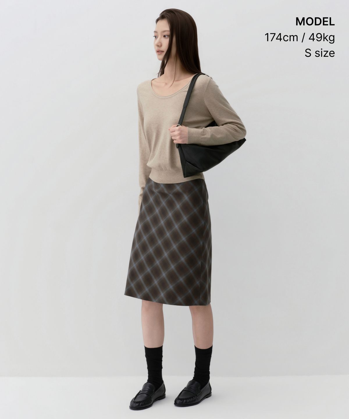 무신사 스탠다드 우먼(MUSINSA STANDARD WOMAN) 우먼즈 에센셜 스쿱 넥 니트 [헤더 라이트 베이지]