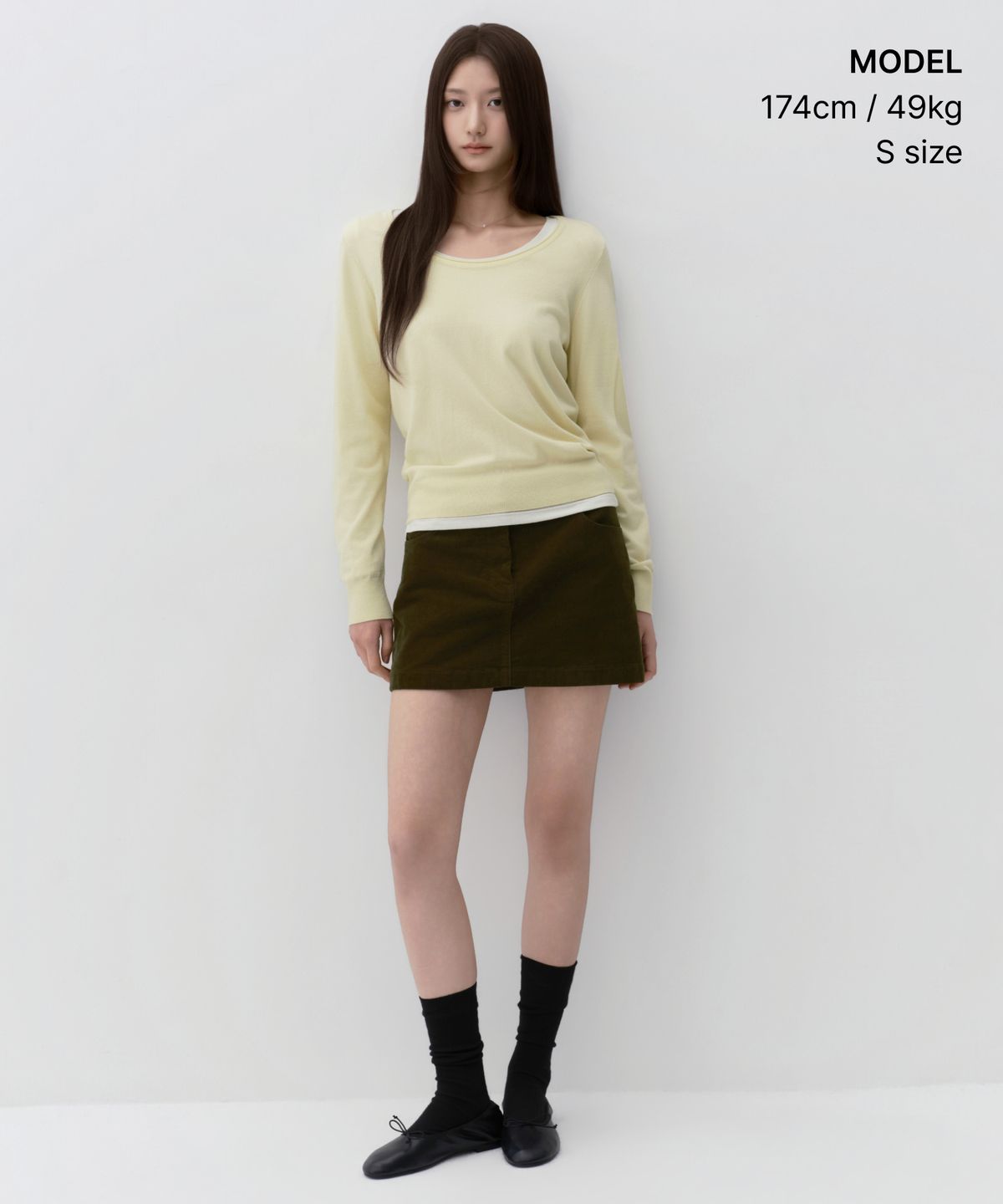 무신사 스탠다드 우먼(MUSINSA STANDARD WOMAN) 우먼즈 에센셜 스쿱 넥 니트 [레몬 그라스]