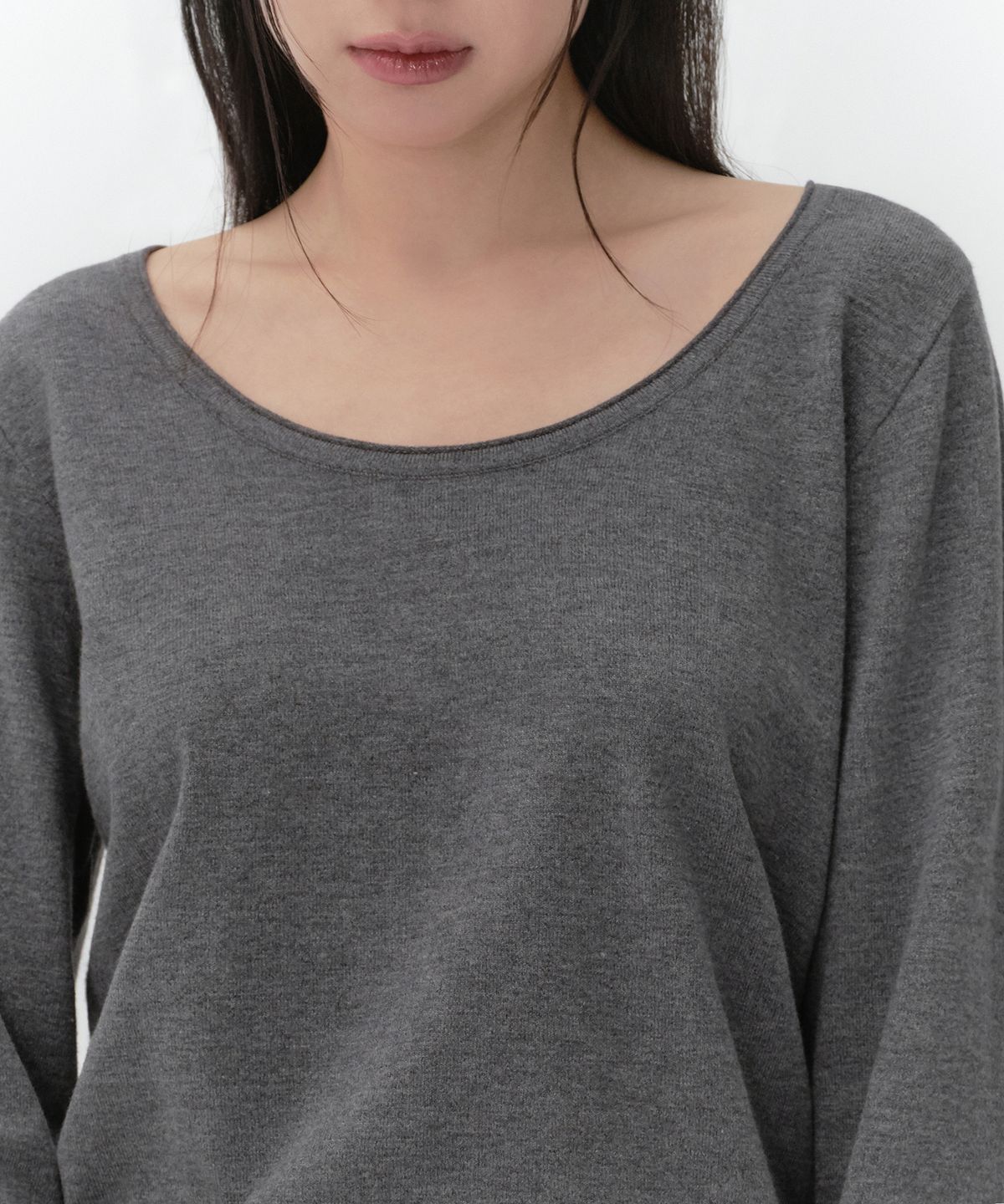 무신사 스탠다드 우먼(MUSINSA STANDARD WOMAN) 우먼즈 에센셜 스쿱 넥 니트 [미디엄 그레이]