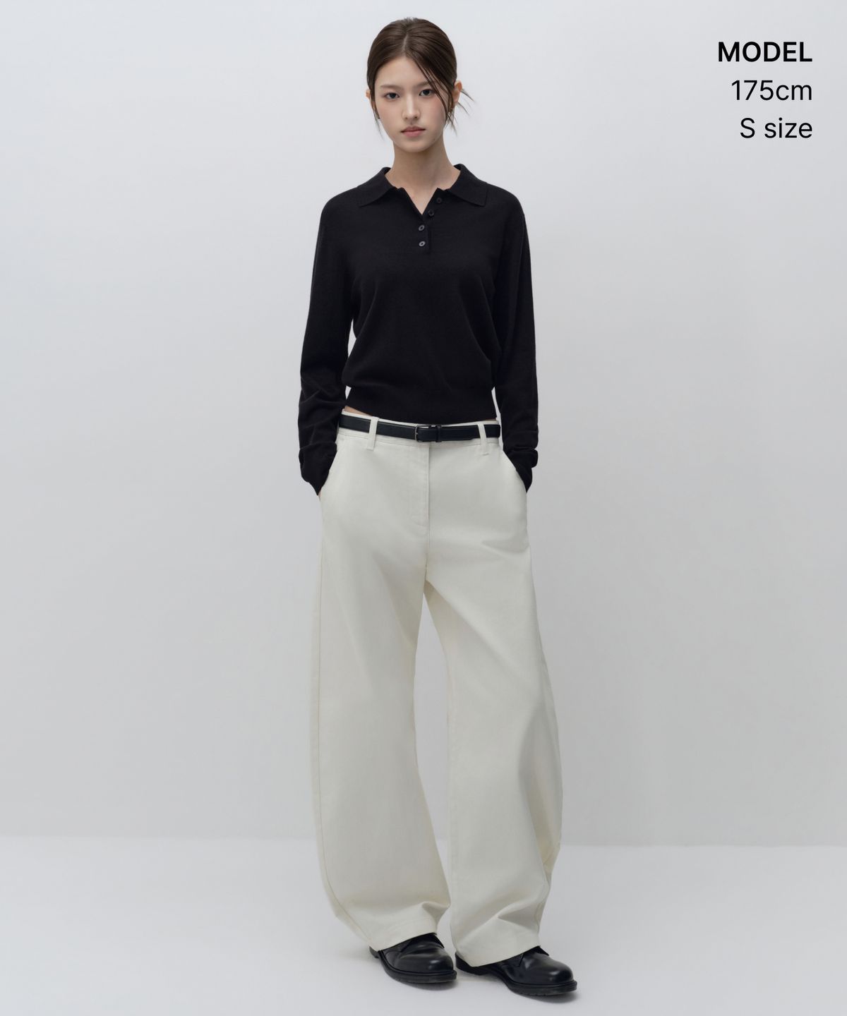 무신사 스탠다드 우먼(MUSINSA STANDARD WOMAN) 우먼즈 에센셜 칼라드 니트 [블랙]