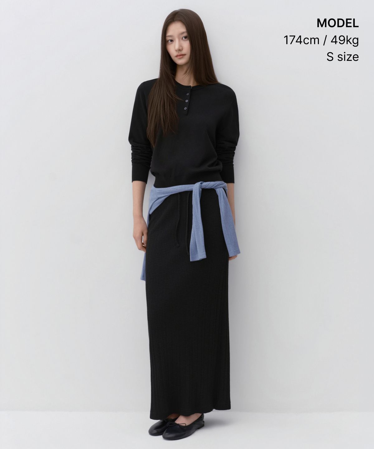 무신사 스탠다드 우먼(MUSINSA STANDARD WOMAN) 우먼즈 에센셜 헨리 넥 니트 [블랙]