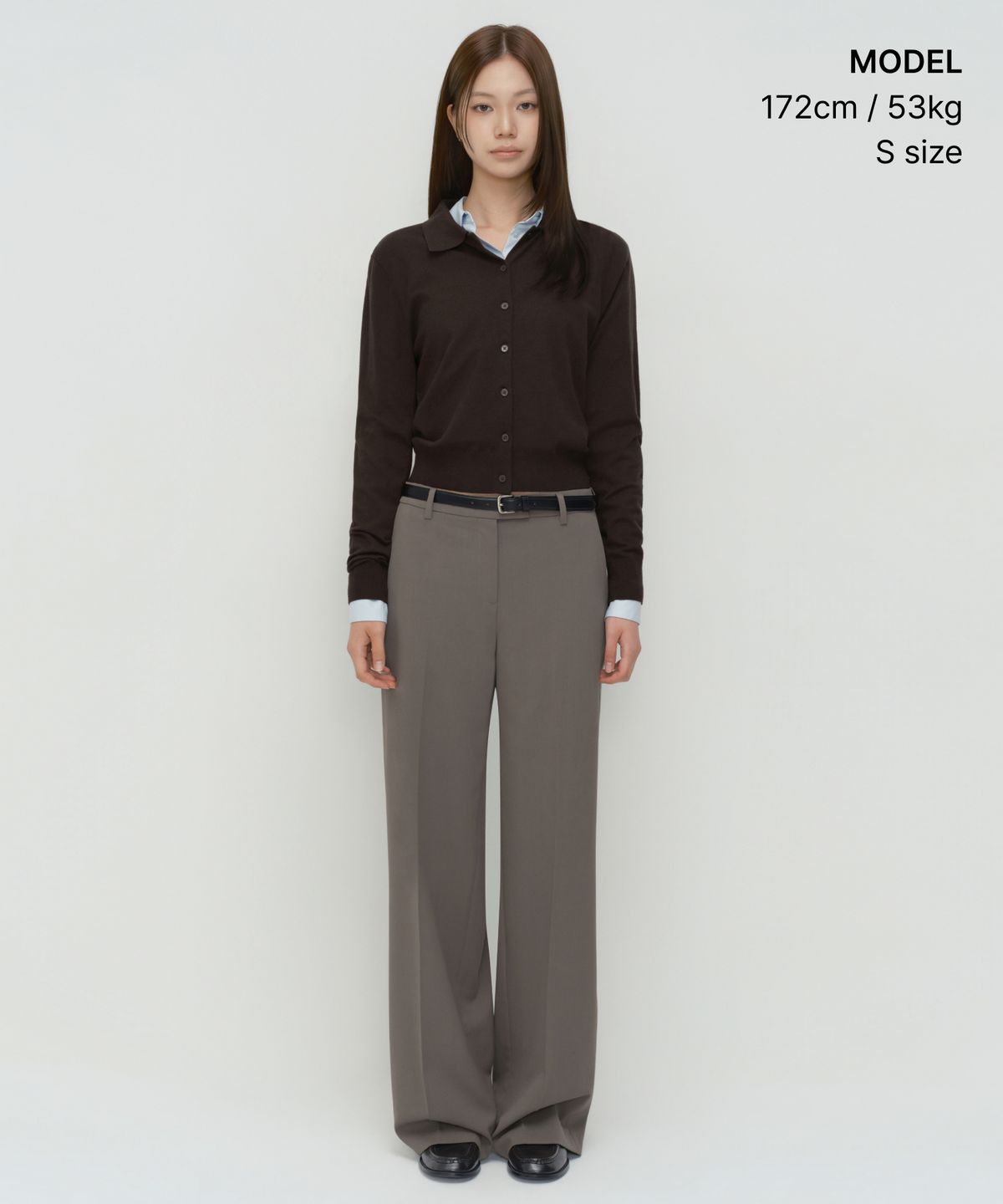 무신사 스탠다드 우먼(MUSINSA STANDARD WOMAN) 우먼즈 에센셜 칼라드 가디건 [다크 브라운]