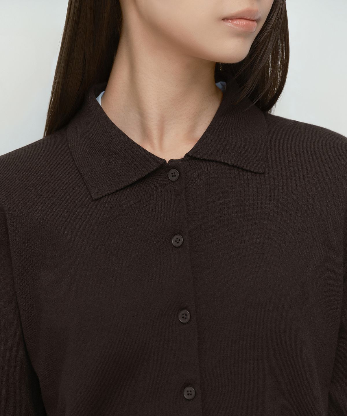 무신사 스탠다드 우먼(MUSINSA STANDARD WOMAN) 우먼즈 에센셜 칼라드 가디건 [다크 브라운]