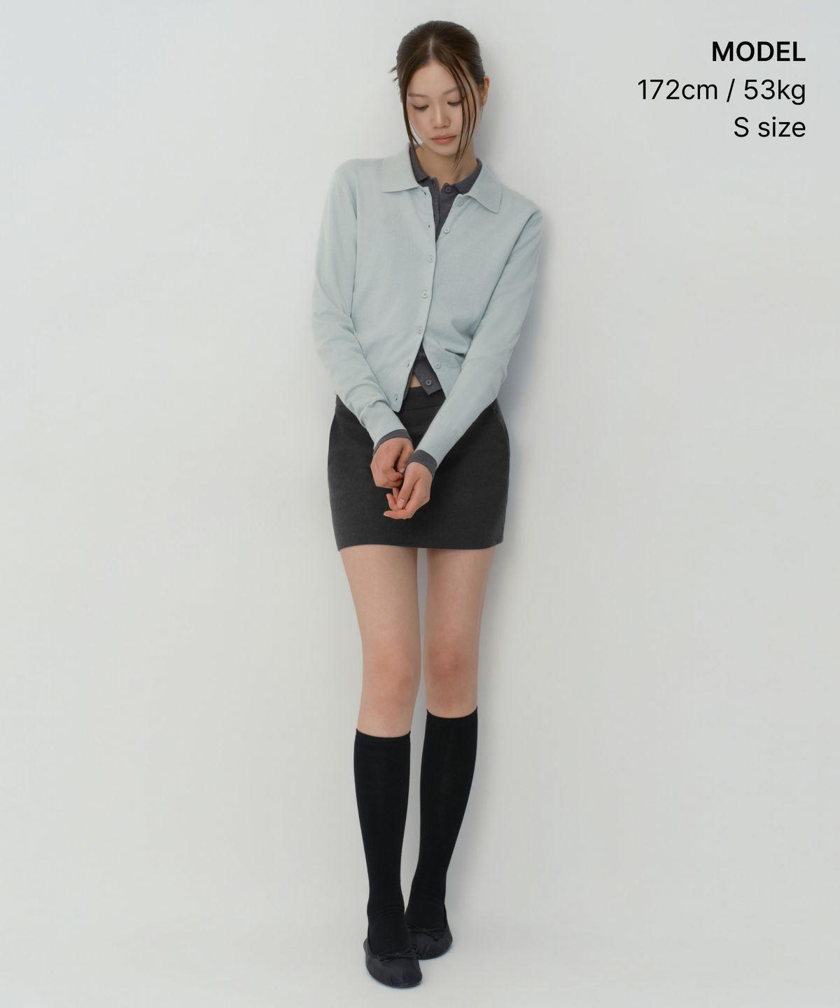 무신사 스탠다드 우먼(MUSINSA STANDARD WOMAN) 우먼즈 에센셜 칼라드 가디건 [민트 그레이]