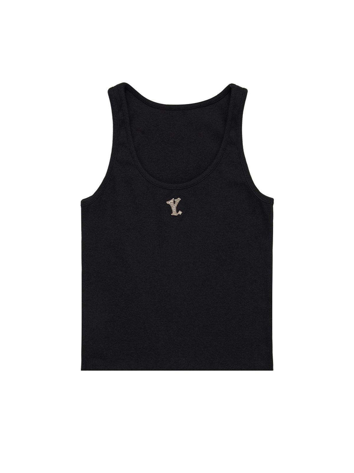 와이이이엘(YEEL) Y. RIBBED SLEEVELESS TOP BLACK