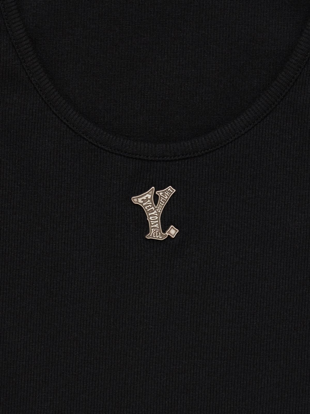 와이이이엘(YEEL) Y. RIBBED SLEEVELESS TOP BLACK