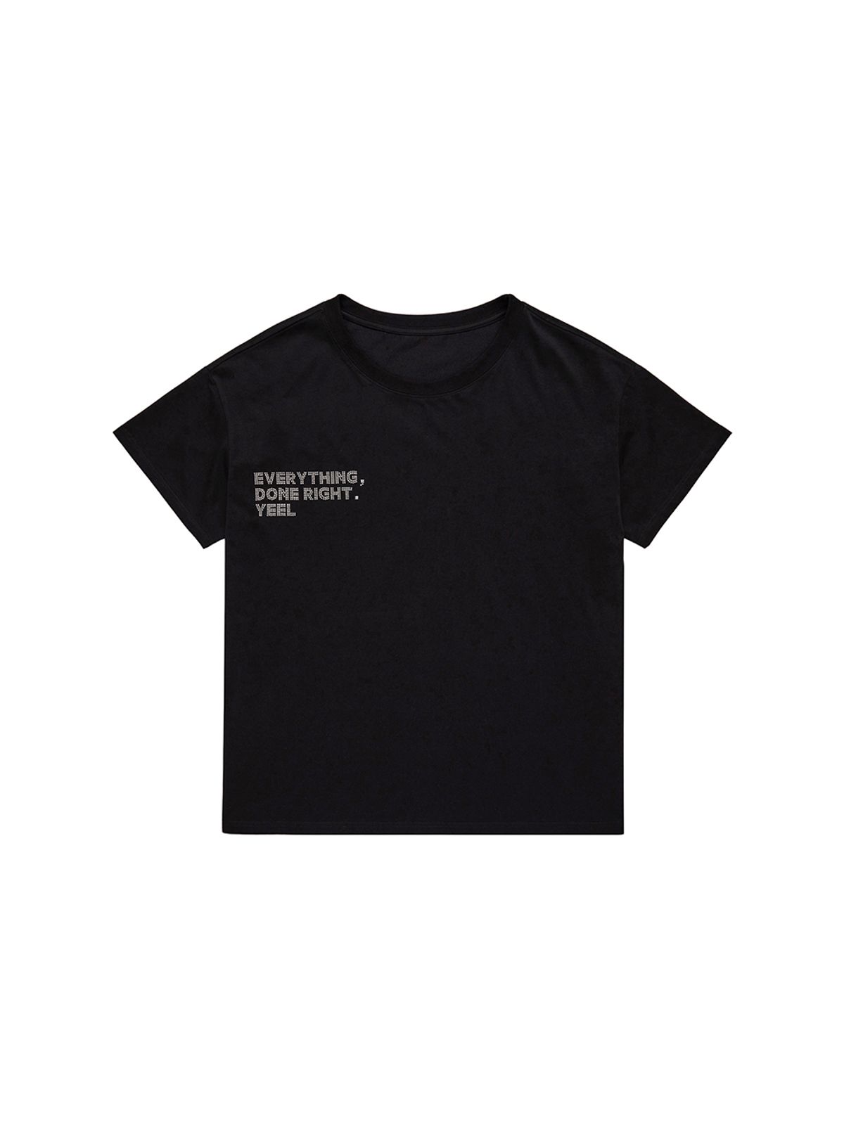 와이이이엘(YEEL) Y. STUDDED OVERSIZED T-SHIRT BLACK