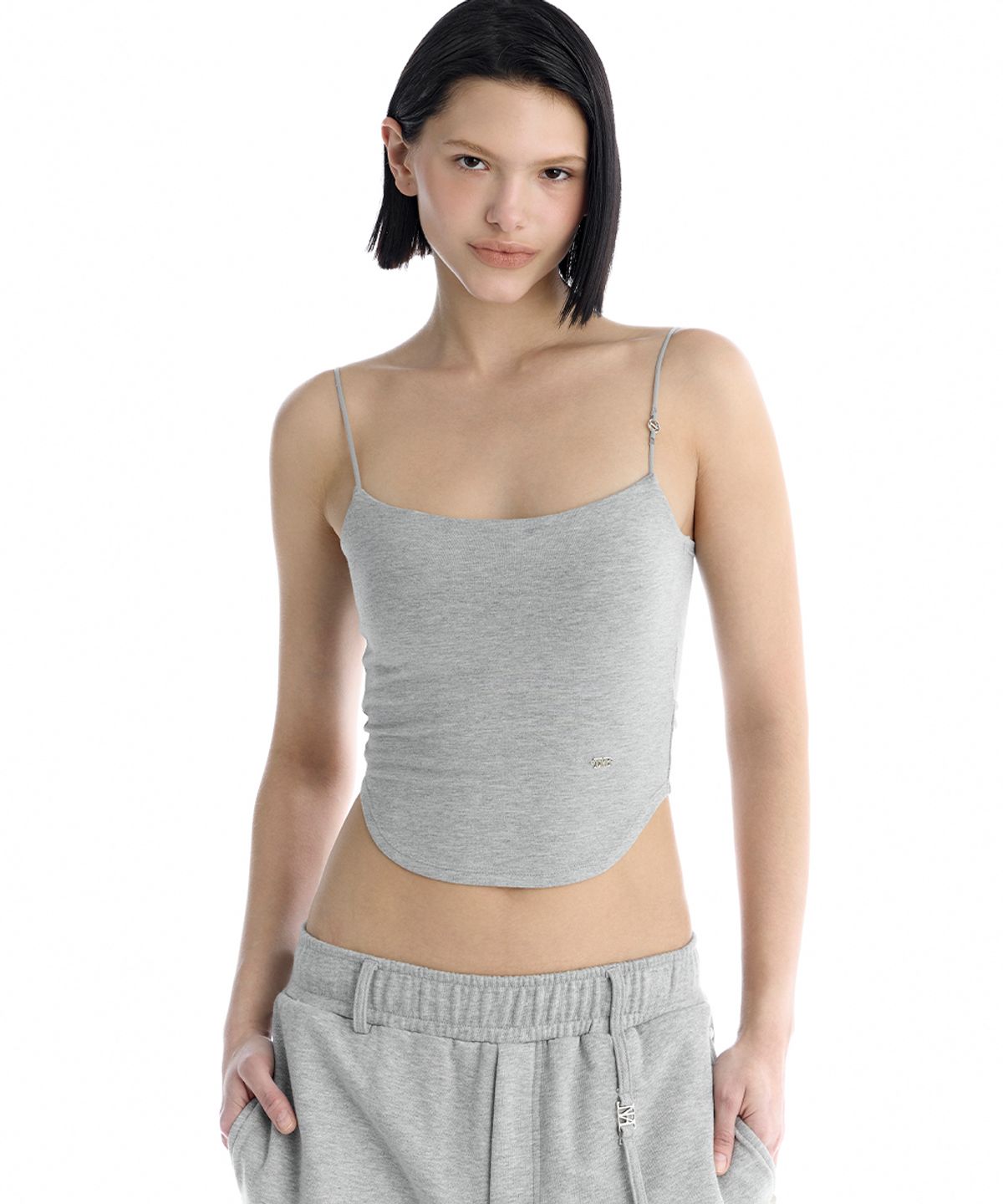 트리밍버드(TREEMINGBIRD) TMB Bra Cap Camisole [ Melange Gray ]