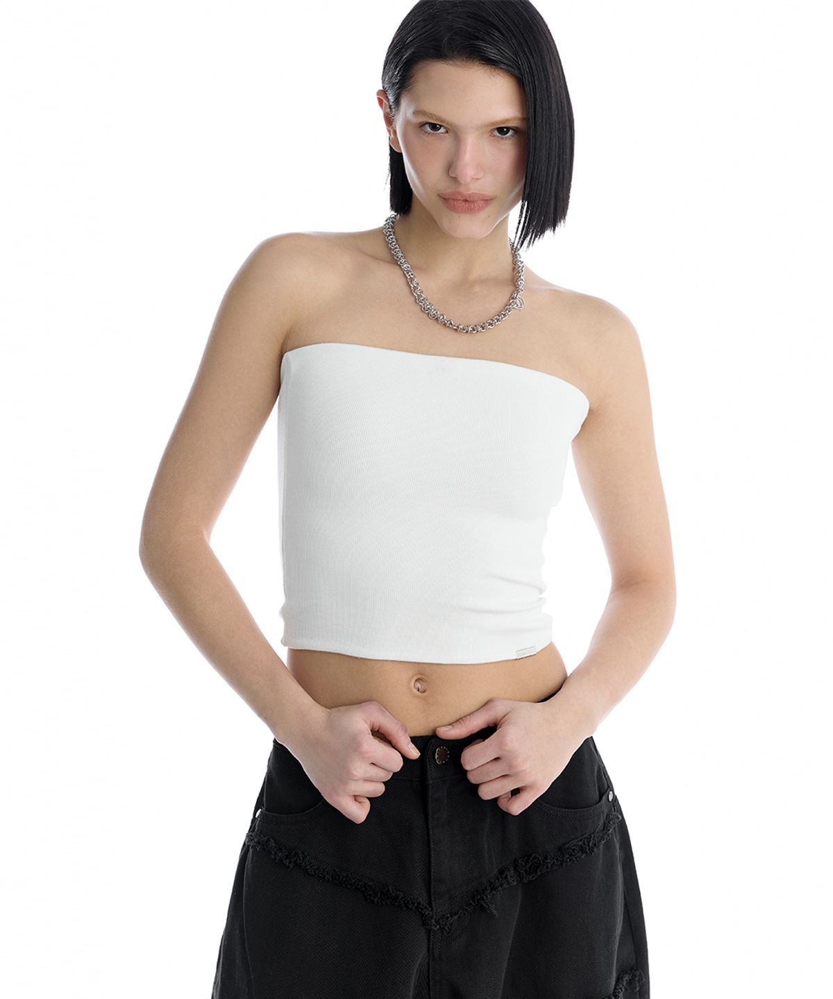 트리밍버드(TREEMINGBIRD) Essential Tube Top [ White ]