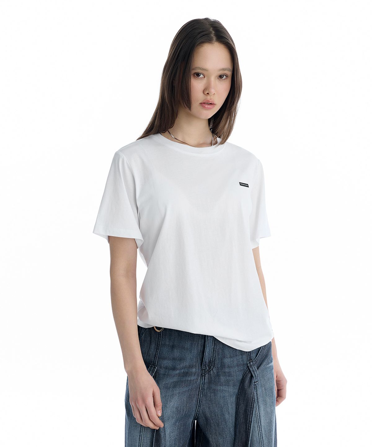 트리밍버드(TREEMINGBIRD) Essential Regular-Fit T-Shirt [ White ]