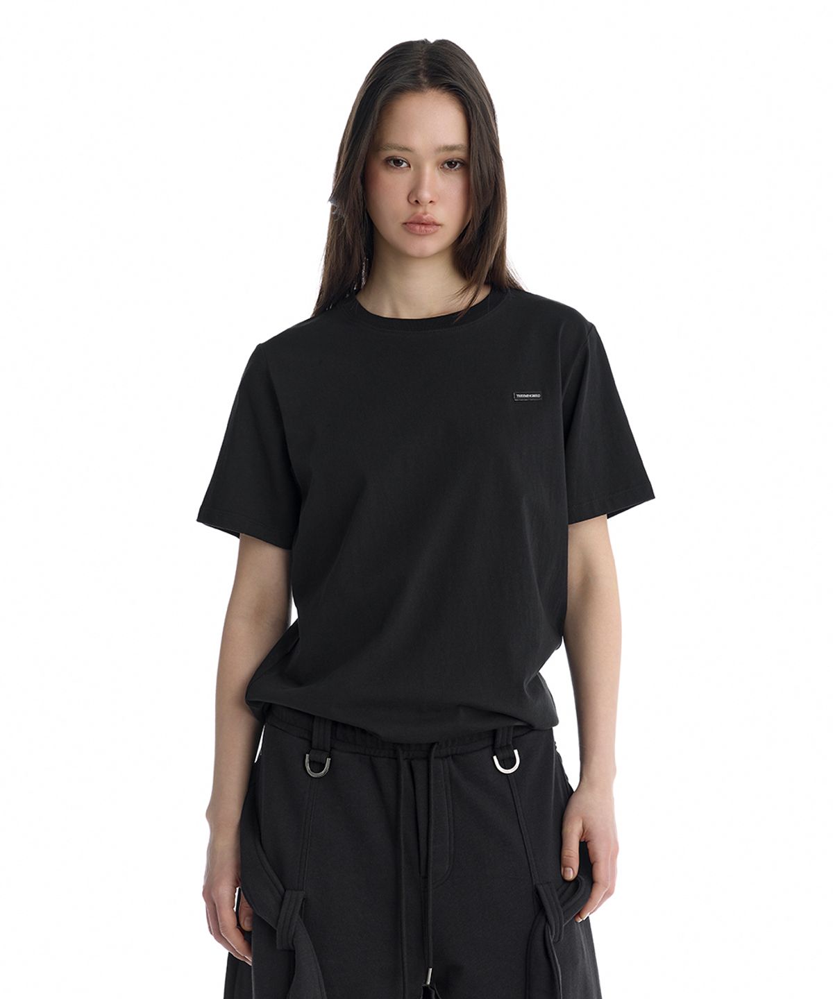 트리밍버드(TREEMINGBIRD) Essential Regular-Fit T-Shirt [ Black ]