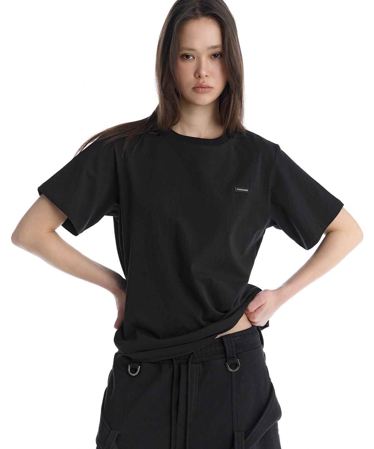 트리밍버드(TREEMINGBIRD) Essential Regular-Fit T-Shirt [ Black ]