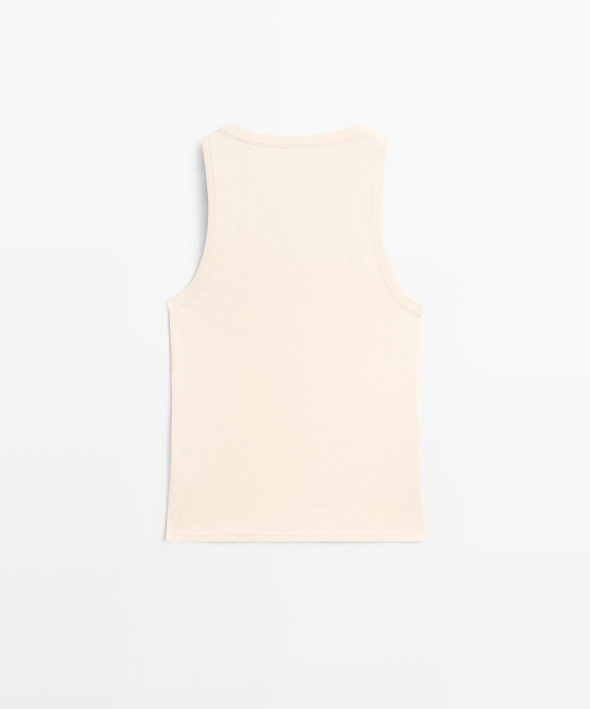 마시모두띠(MASSIMO DUTTI) 100% 코튼 슬리브리스 티셔츠