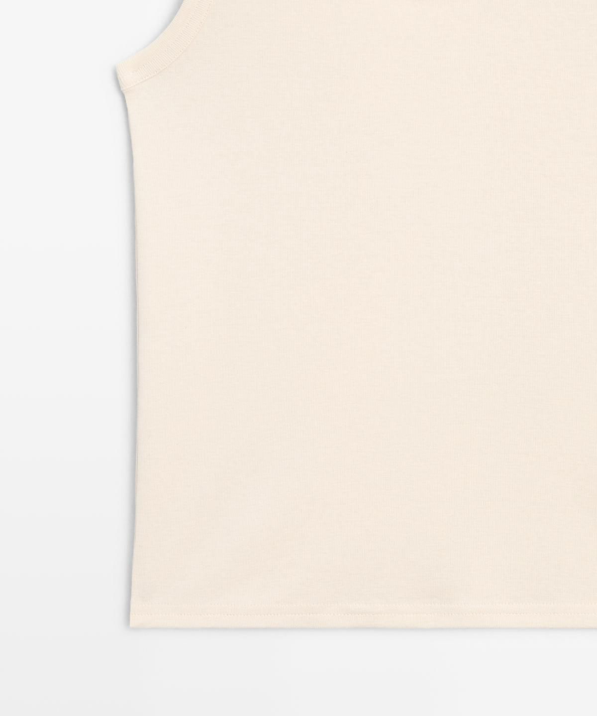 마시모두띠(MASSIMO DUTTI) 100% 코튼 슬리브리스 티셔츠