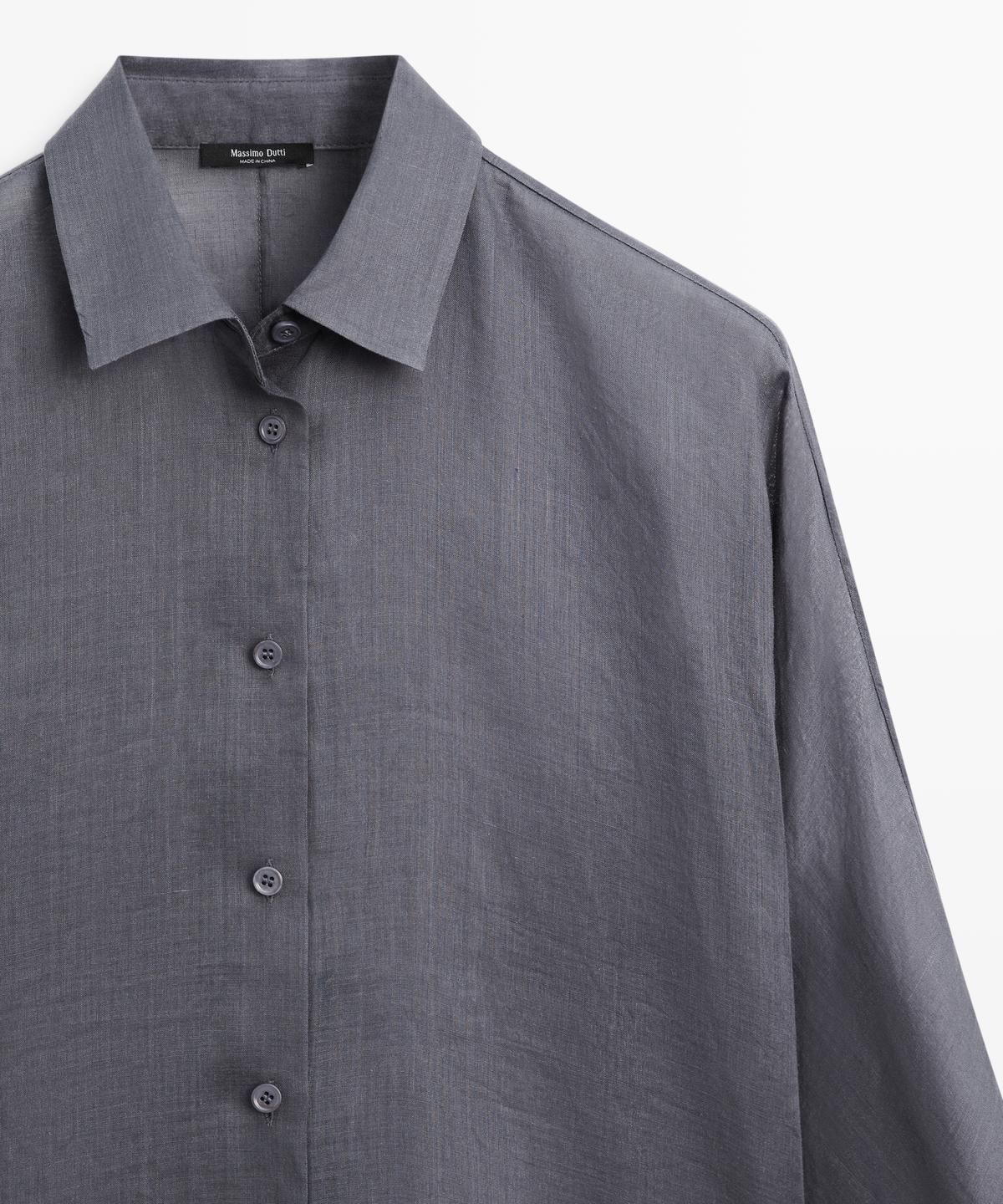 마시모두띠(MASSIMO DUTTI) 100% 라미 플루이드 셔츠