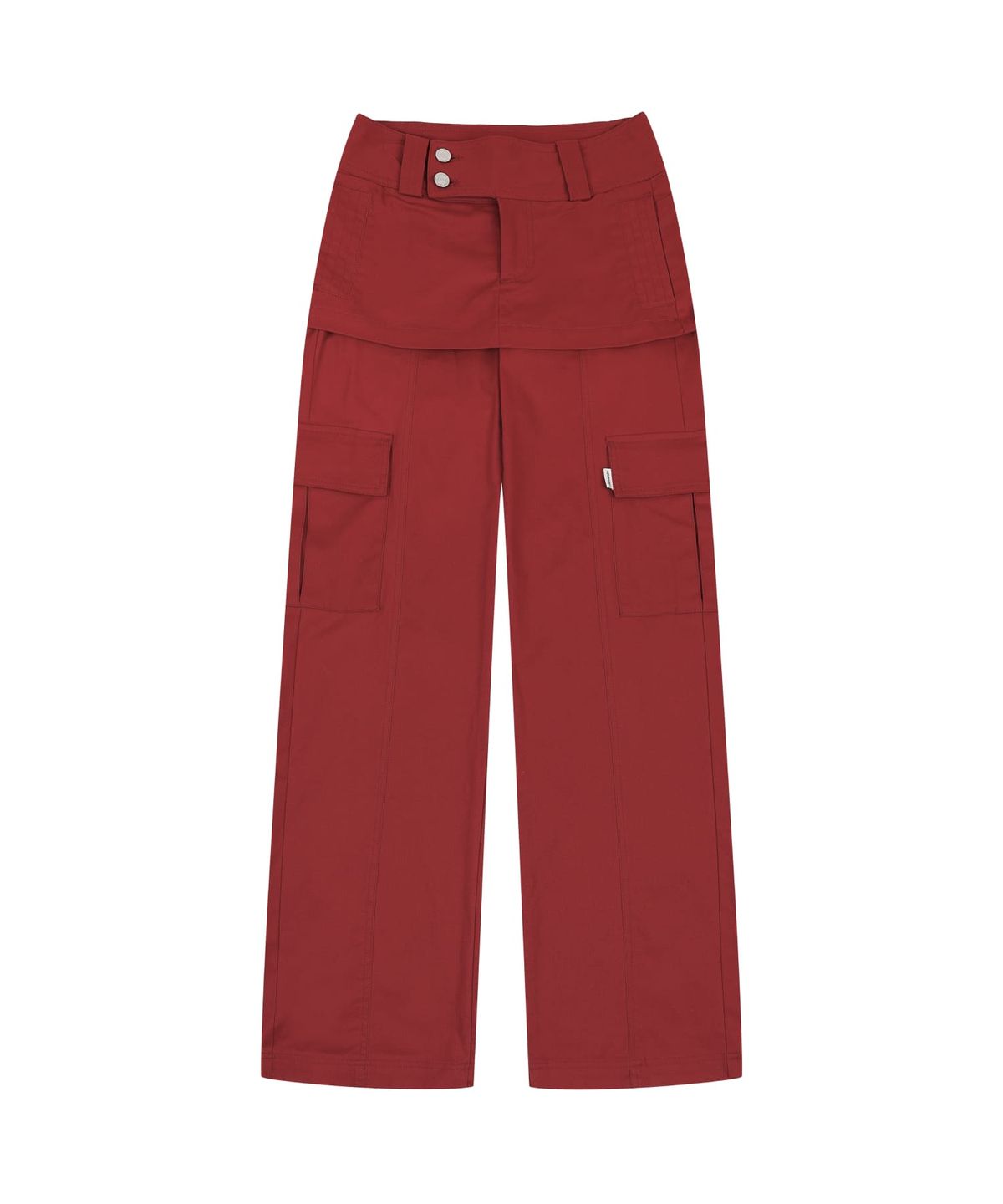 오디너리 홀리데이(ORDINARY HOLIDAY) SKIRT LAYERED PANTS [RED]