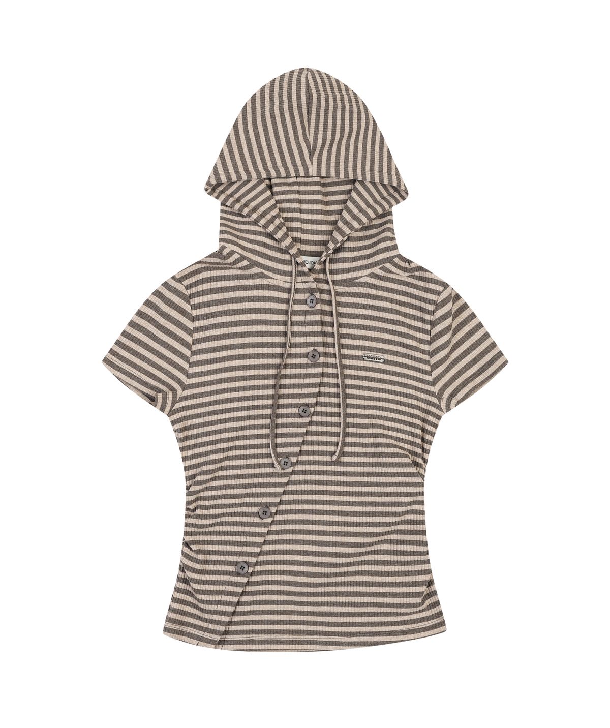 오디너리 홀리데이(ORDINARY HOLIDAY) DIAGONAL LINE HOODIE [BEIGE]