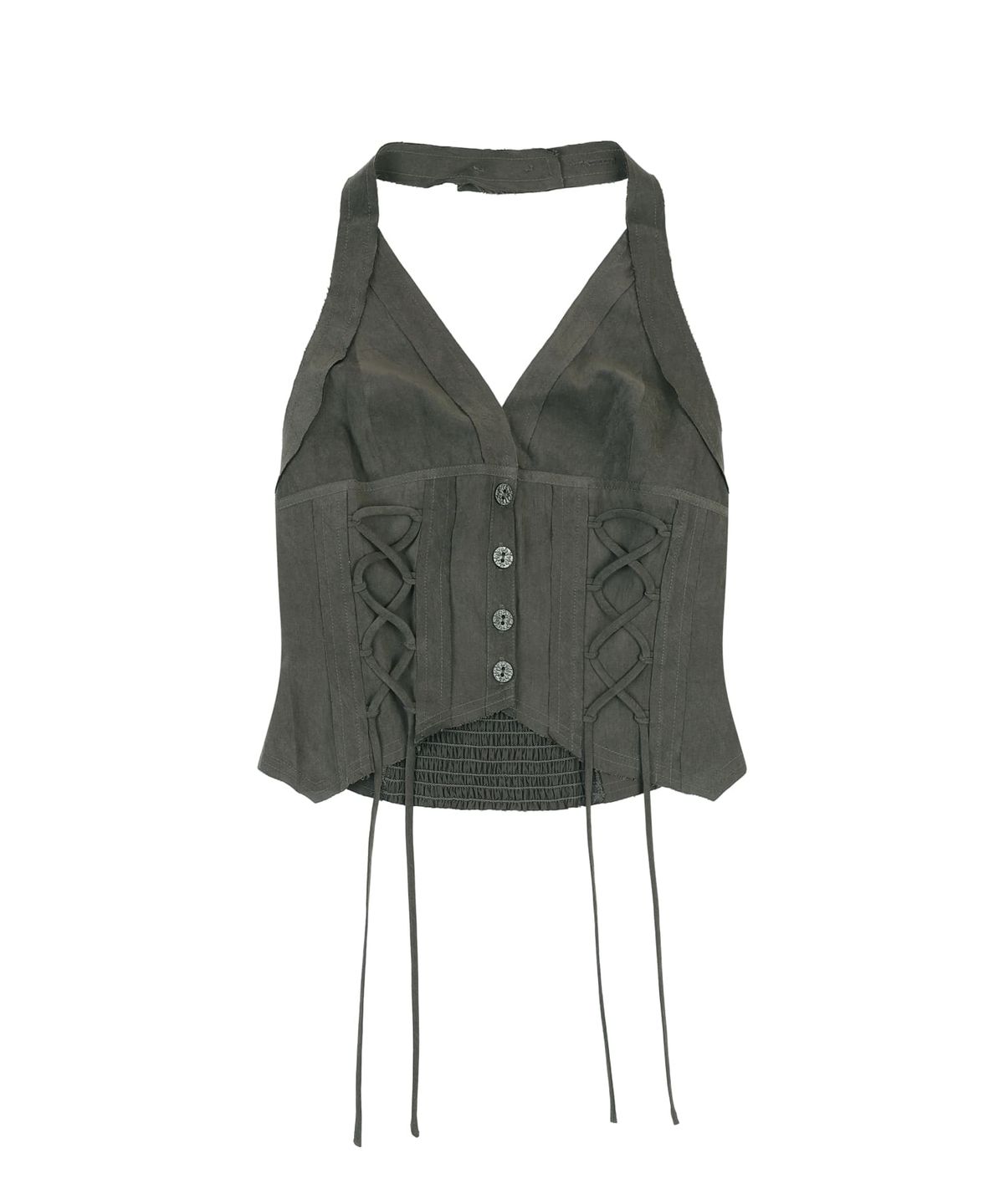 오디너리 홀리데이(ORDINARY HOLIDAY) HALTER NECK TOP [DEEP BROWN ]