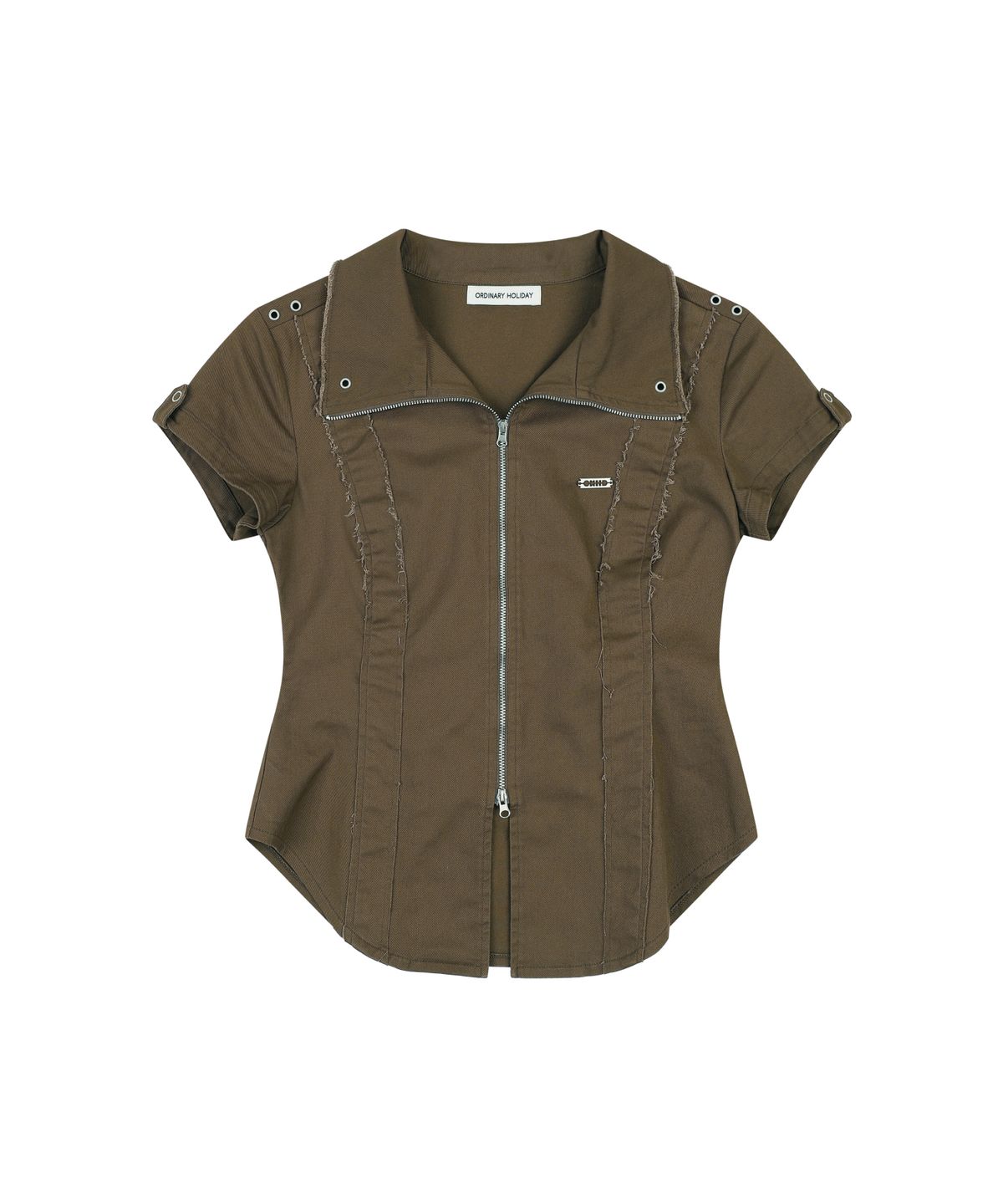 오디너리 홀리데이(ORDINARY HOLIDAY) ZIP-UP SHIRTS [BROWN]
