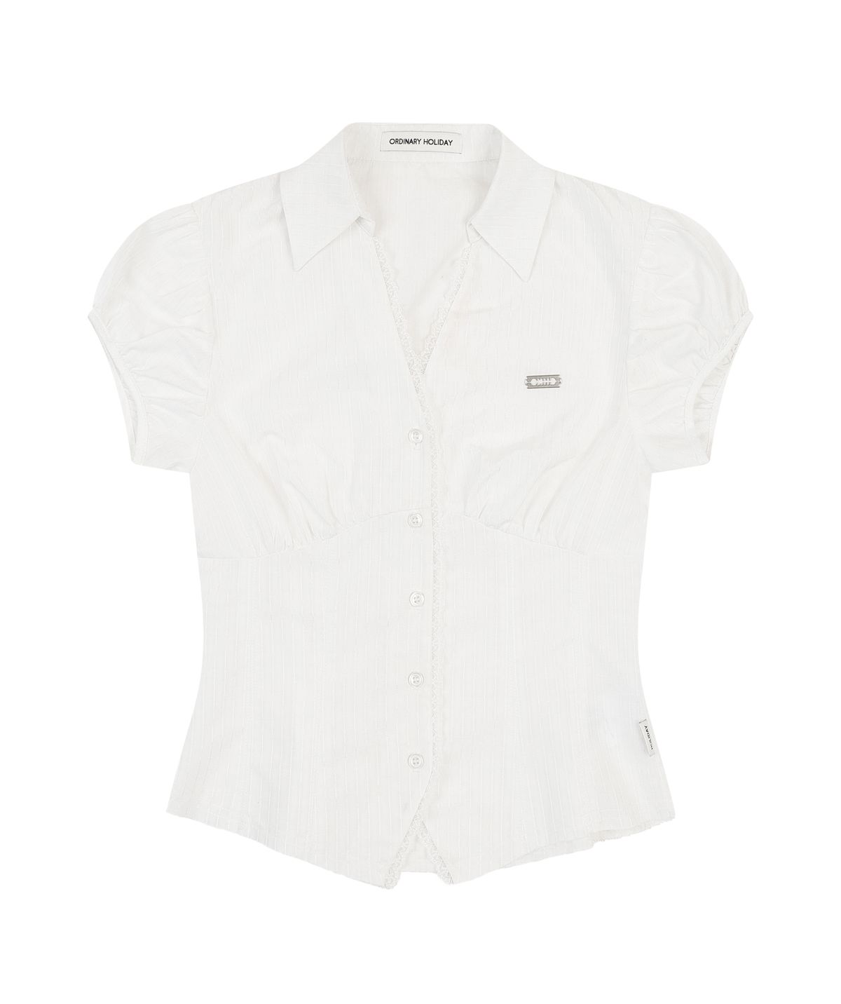 오디너리 홀리데이(ORDINARY HOLIDAY) LACE TRIMMING SHIRTS [WHITE]