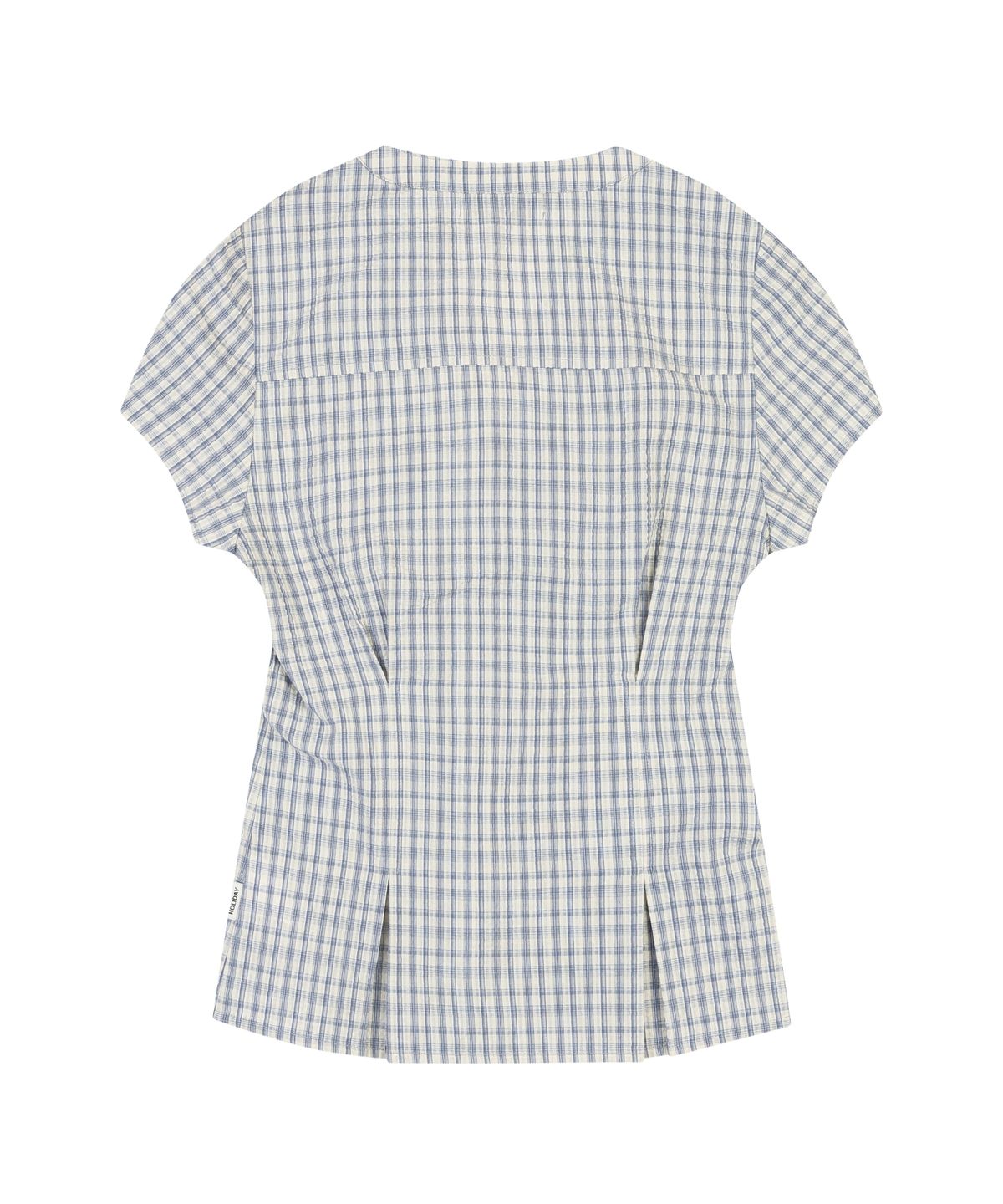 오디너리 홀리데이(ORDINARY HOLIDAY) CHECK SHIRRING SHIRTS [SKY BLUE]
