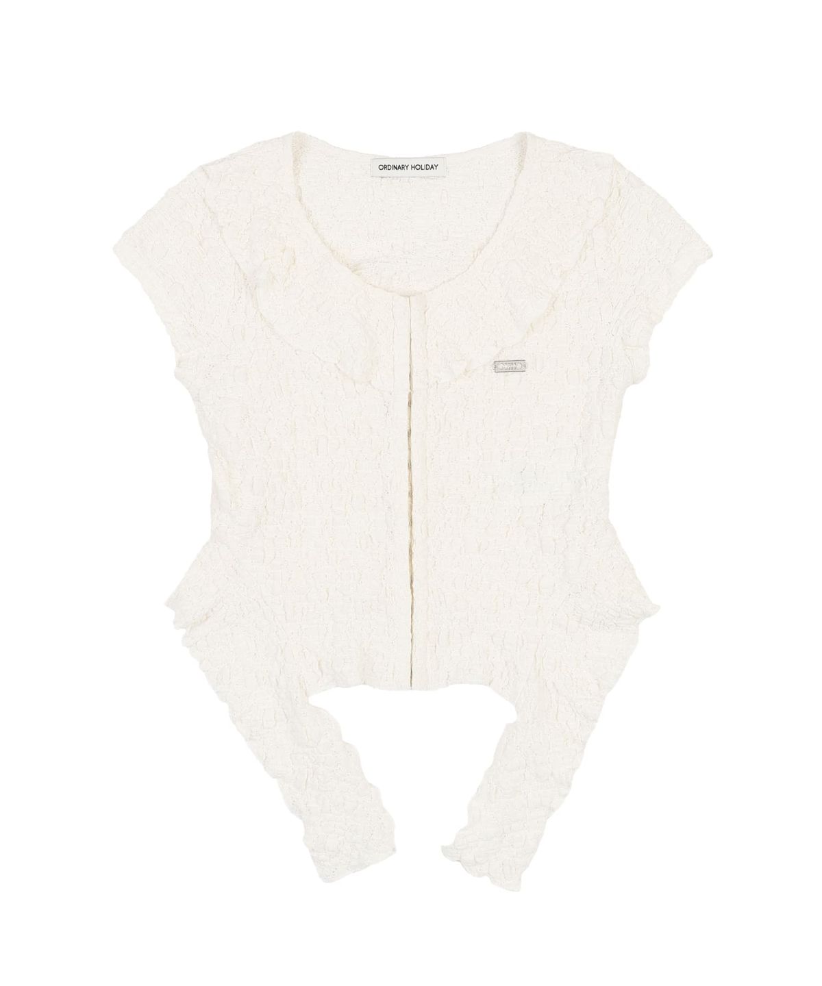 오디너리 홀리데이(ORDINARY HOLIDAY) RUFFLE WRINKLE BLOUSE [IVORY]