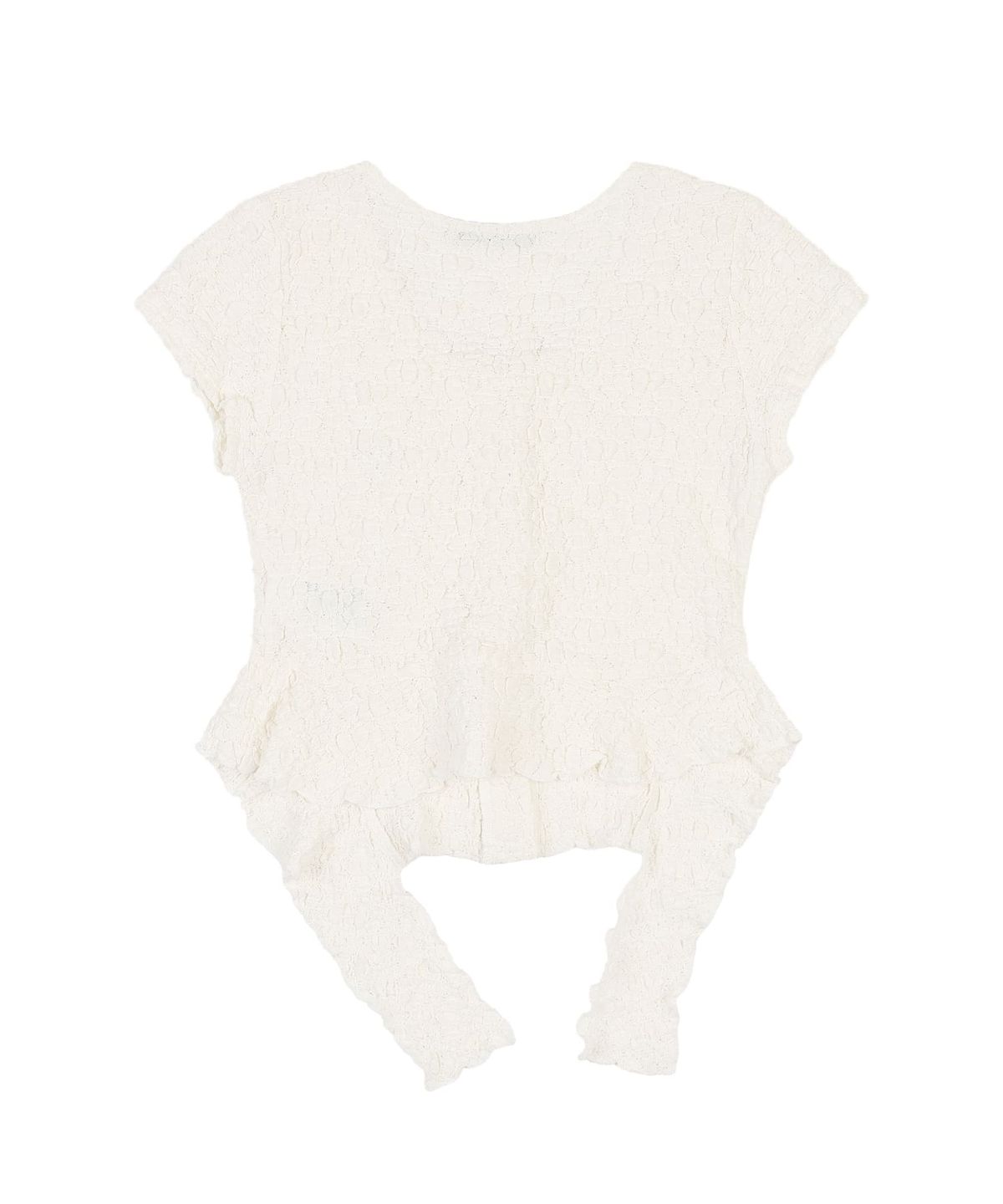 오디너리 홀리데이(ORDINARY HOLIDAY) RUFFLE WRINKLE BLOUSE [IVORY]