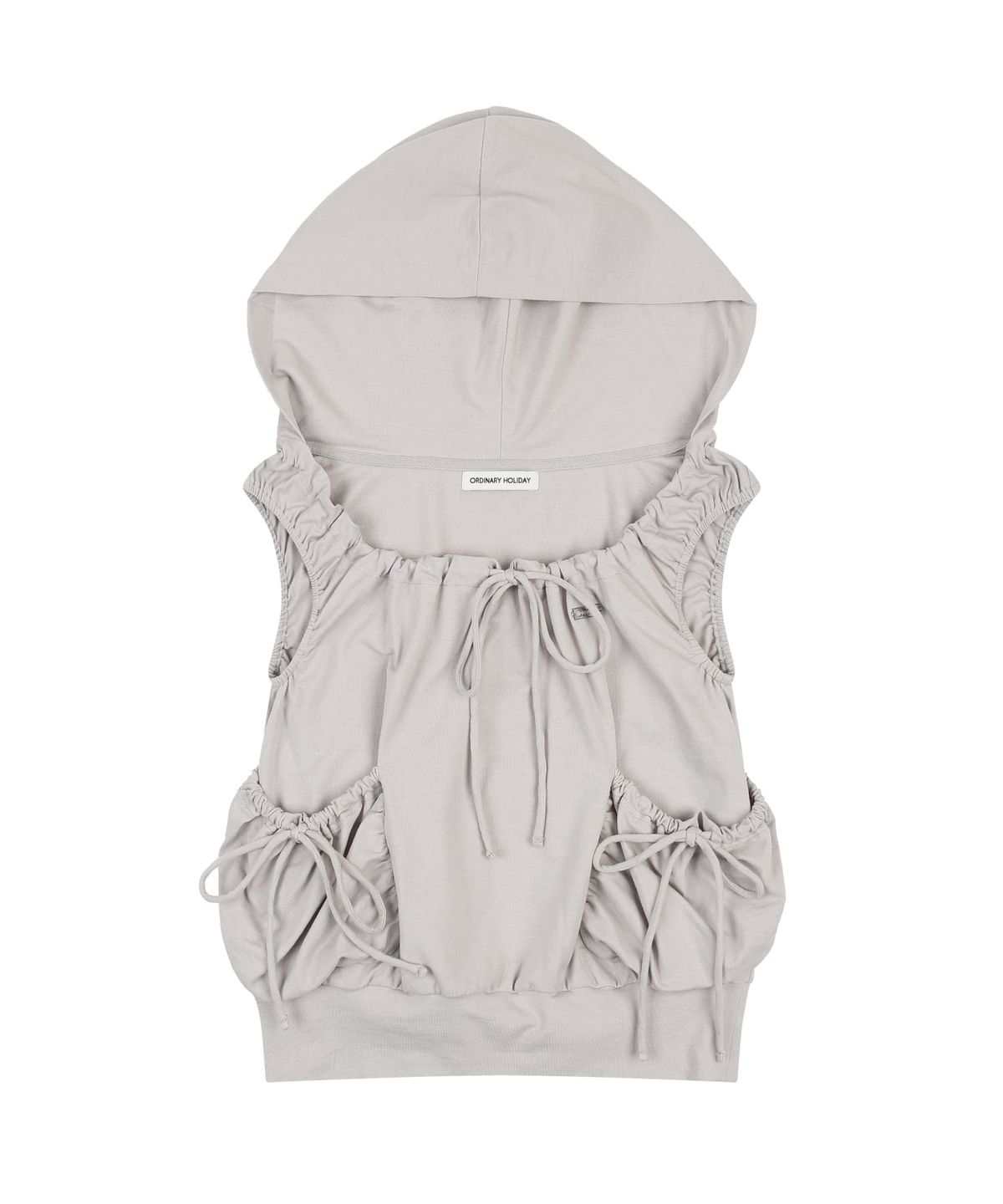 오디너리 홀리데이(ORDINARY HOLIDAY) SHIRRING NECK HOODIE [GRAY]
