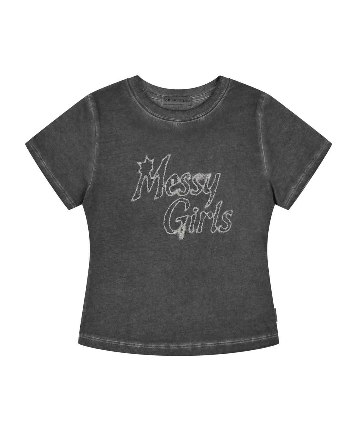 오디너리 홀리데이(ORDINARY HOLIDAY) MESSY GRAPHIC T-SHIRT [CHARCOAL]