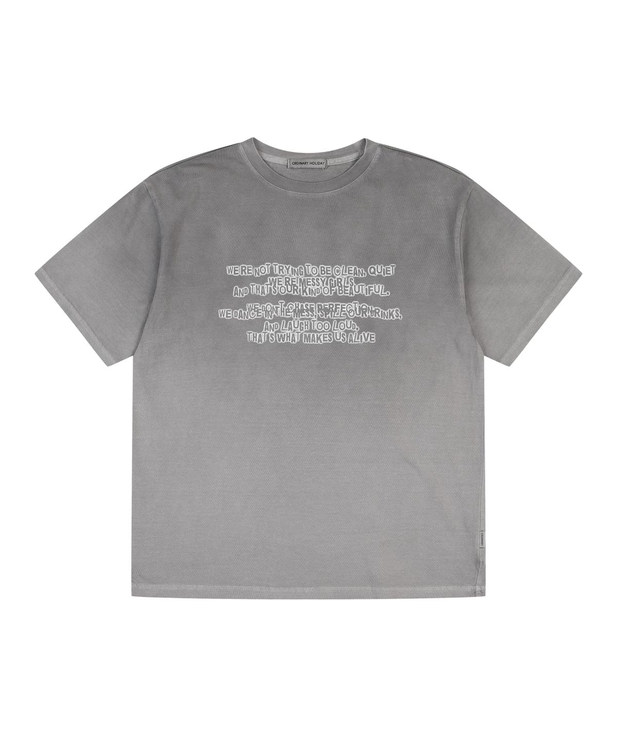 오디너리 홀리데이(ORDINARY HOLIDAY) SPRAY WASHED OVER FIT T-SHIRT [GRAY]