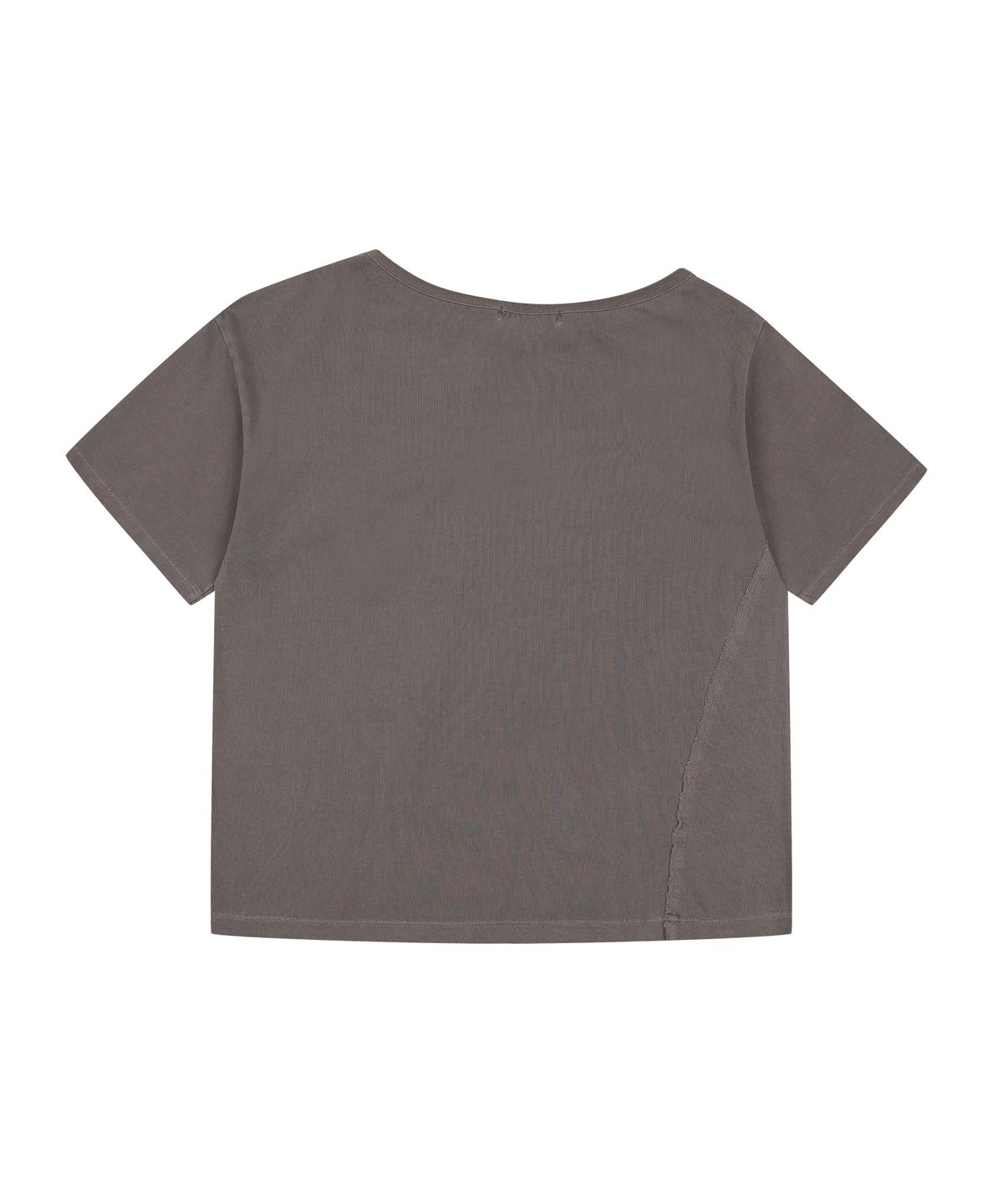 오디너리 홀리데이(ORDINARY HOLIDAY) ONE SHOULDER LOGO T-SHIRT [BROWN]