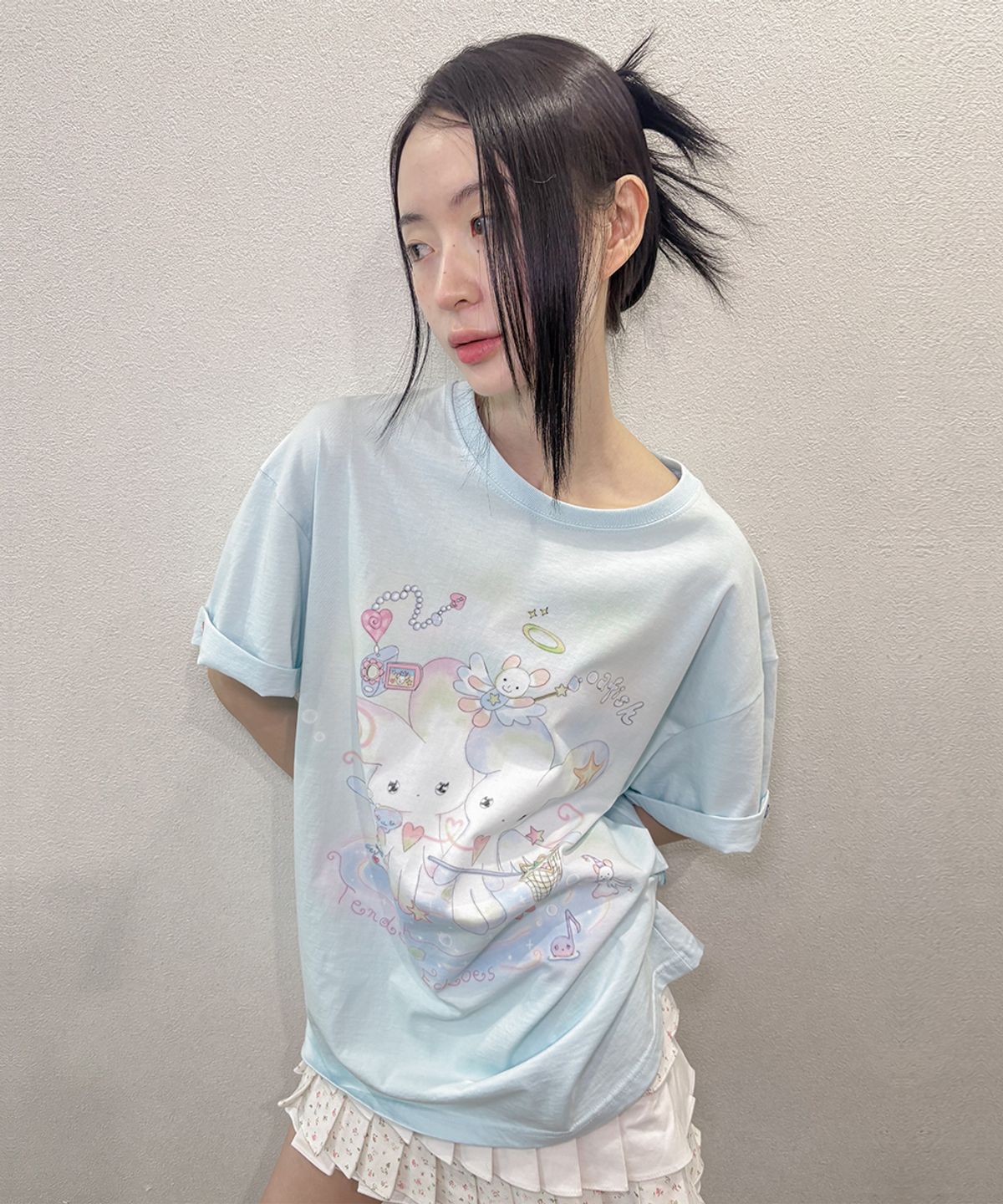 오피쉬(OAFISH) Oafish X Plasticpeco Roll Up T-shirts, Sky Blue