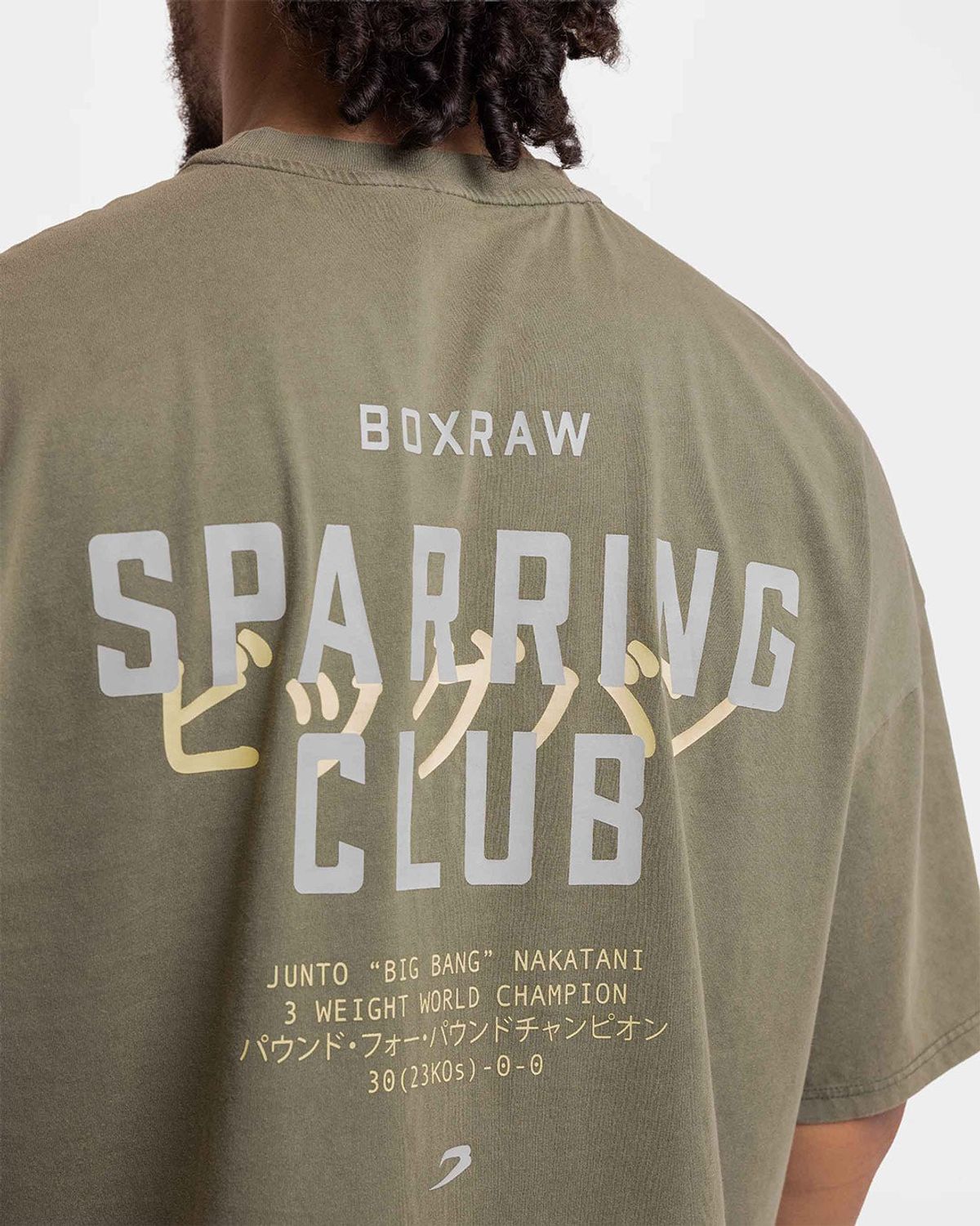 복스로(BOXRAW) 나카타니 x 스파링 클럽 오버사이즈 티셔츠 JUNTO-SPCLT [워시드 올리브]