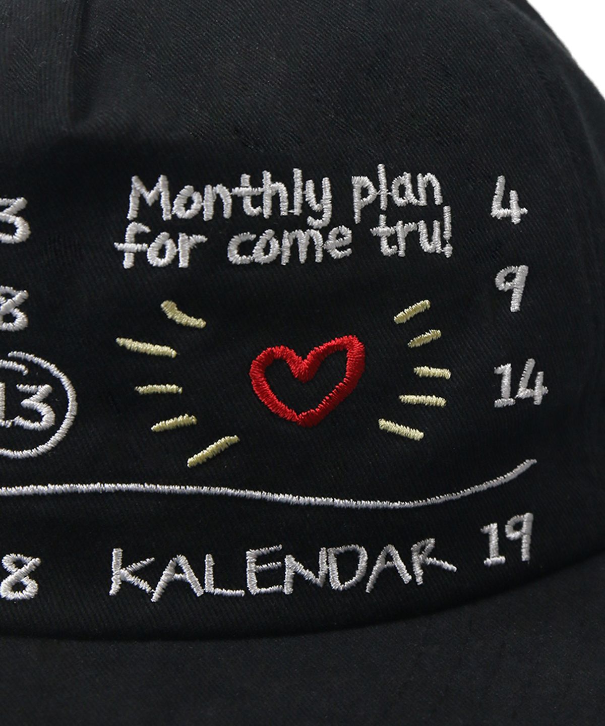 카렌다(KALENDAR) Monthly Plan 5pannel Cap [Black/Multi]