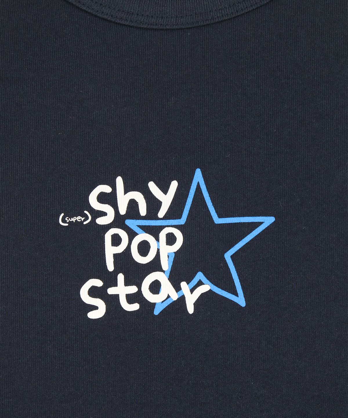카렌다(KALENDAR) (Super)Shy Pop Star Baby Tee [Navy]