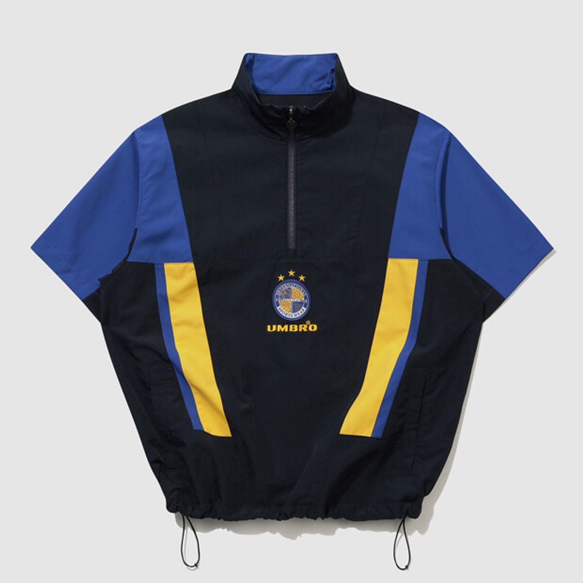 엄브로(UMBRO) HBL OG 컬러블럭 반팔 스탠넥 아노락 네이비 UR221CWT56